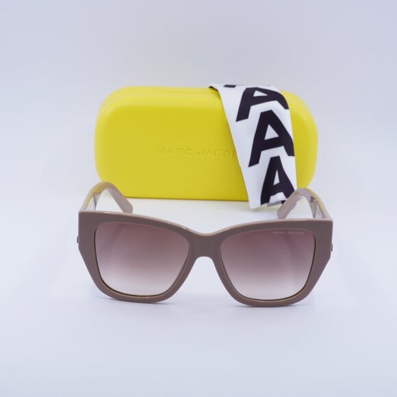 Marc Jacobs MARC 695/S 0NOY HA Sunglasses Nude Brown Square Frame, Brown Lenses - Picture 10 of 10